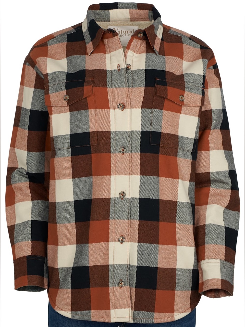NWT- Women’s Natural Reflections Sherpa-Lined Flannel Long-Sleeve Shirt/Jacket